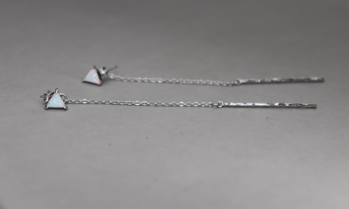 עגילי משולש כסף ברמודה Princess K Jewelry