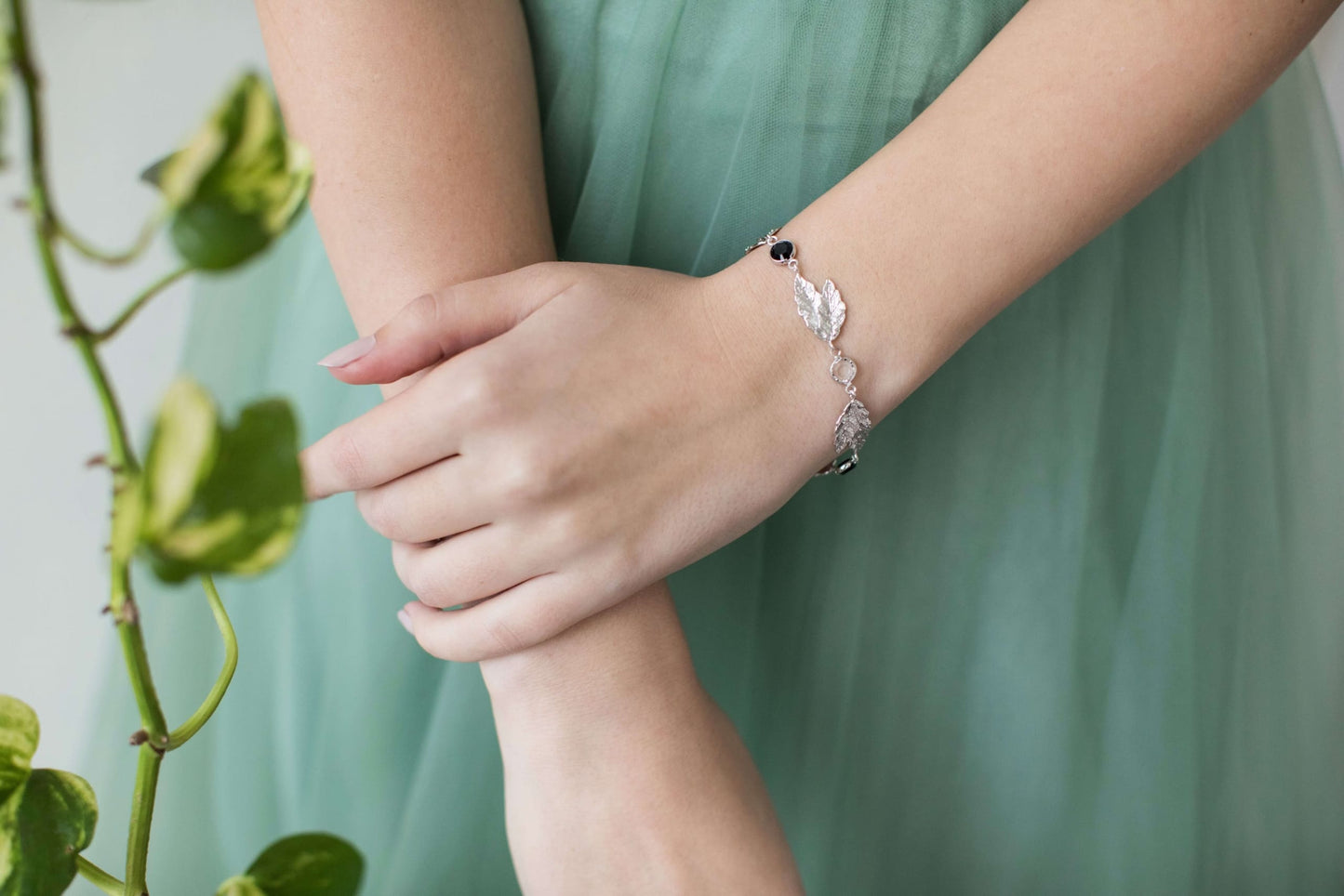 צמיד עלים כסף אייבי Princess K Jewelry