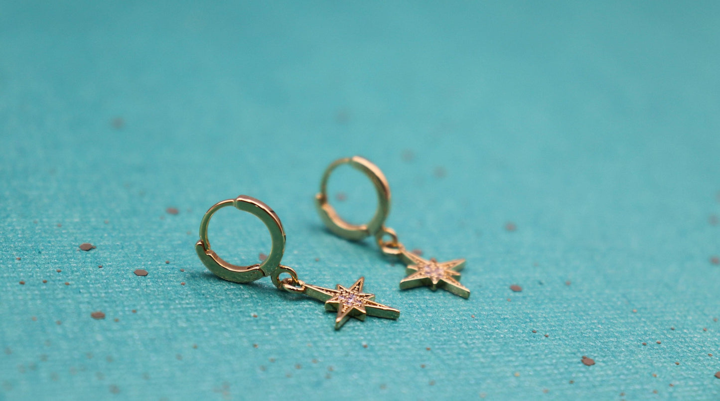 עגילי חישוק כוכב סרינה Princess K Jewelry