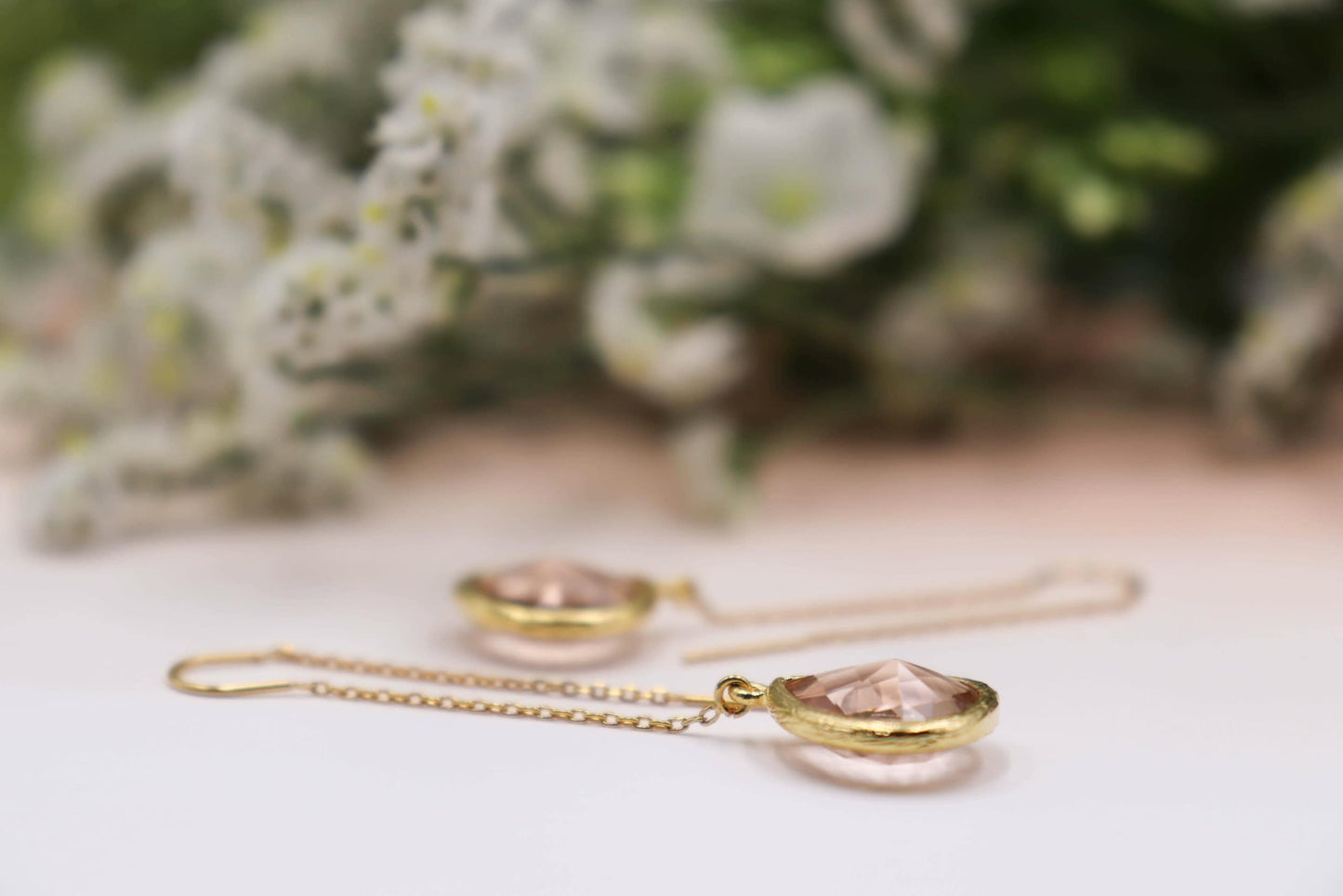 עגילי טיפה זהב בריטני Princess K Jewelry