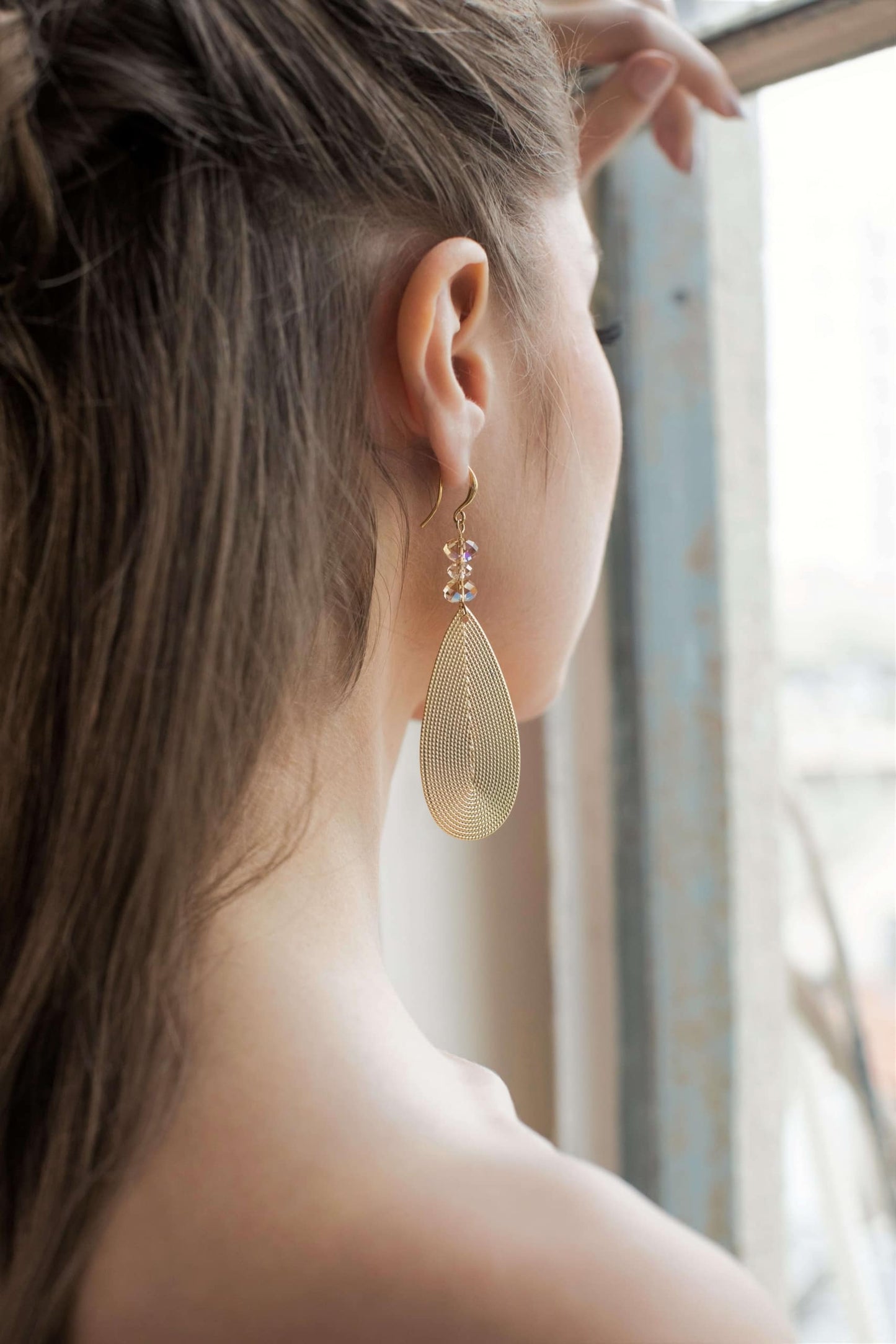 עגילי טיפה טרייבל גלאם Princess K Jewelry