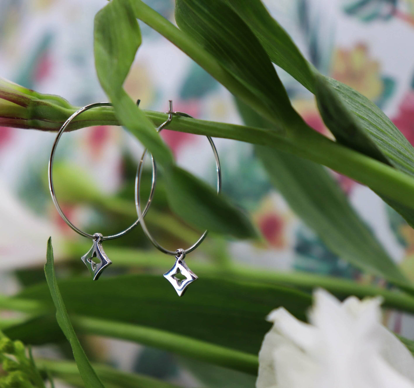 עגילי חישוק כסף אייס Princess K Jewelry