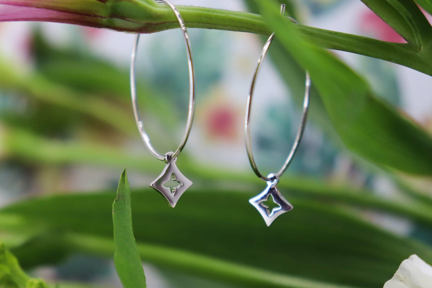 עגילי חישוק כסף אייס Princess K Jewelry