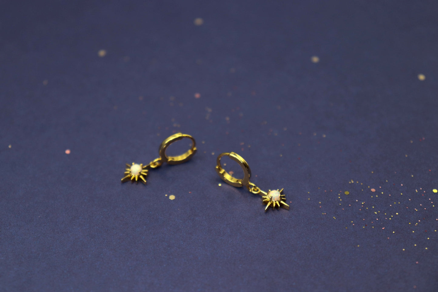עגילי כוכב זהב מאיה Princess K Jewelry