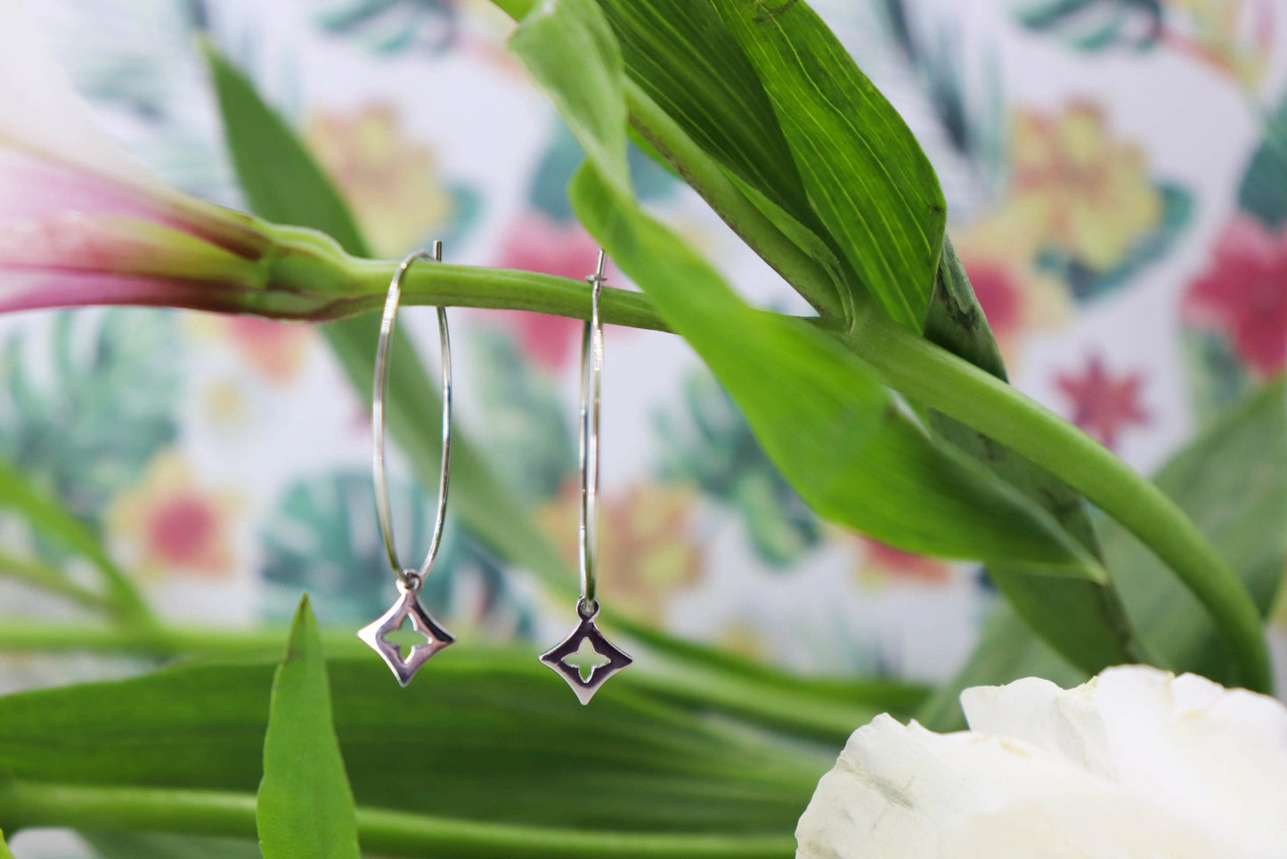 עגילי חישוק כסף אייס Princess K Jewelry