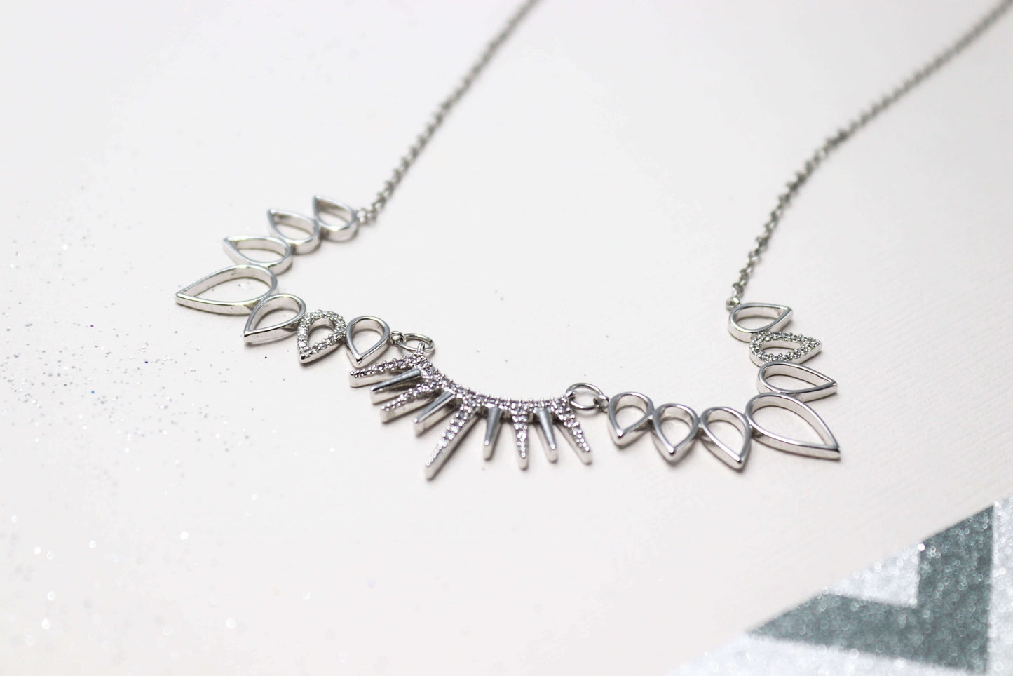 שרשרת עלים אורורה כסף Princess K Jewelry