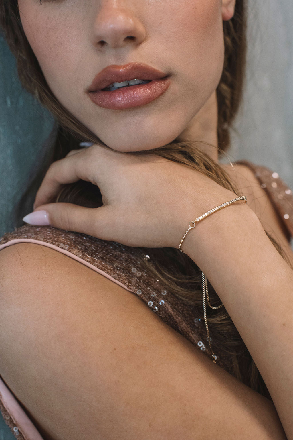 צמיד זהב דק דיינה Princess K Jewelry