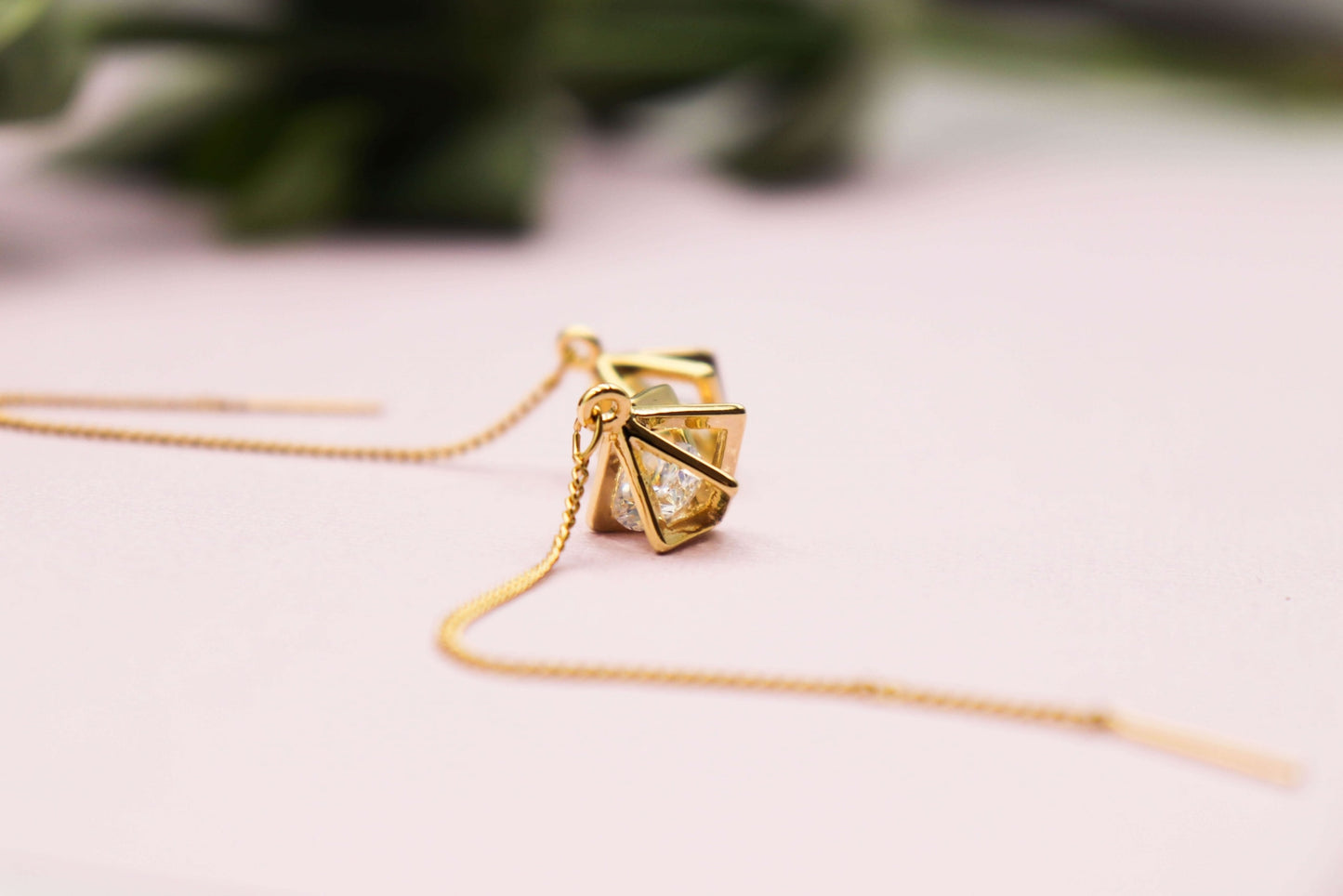 עגילי שרשרת זהב מרגו Princess K Jewelry