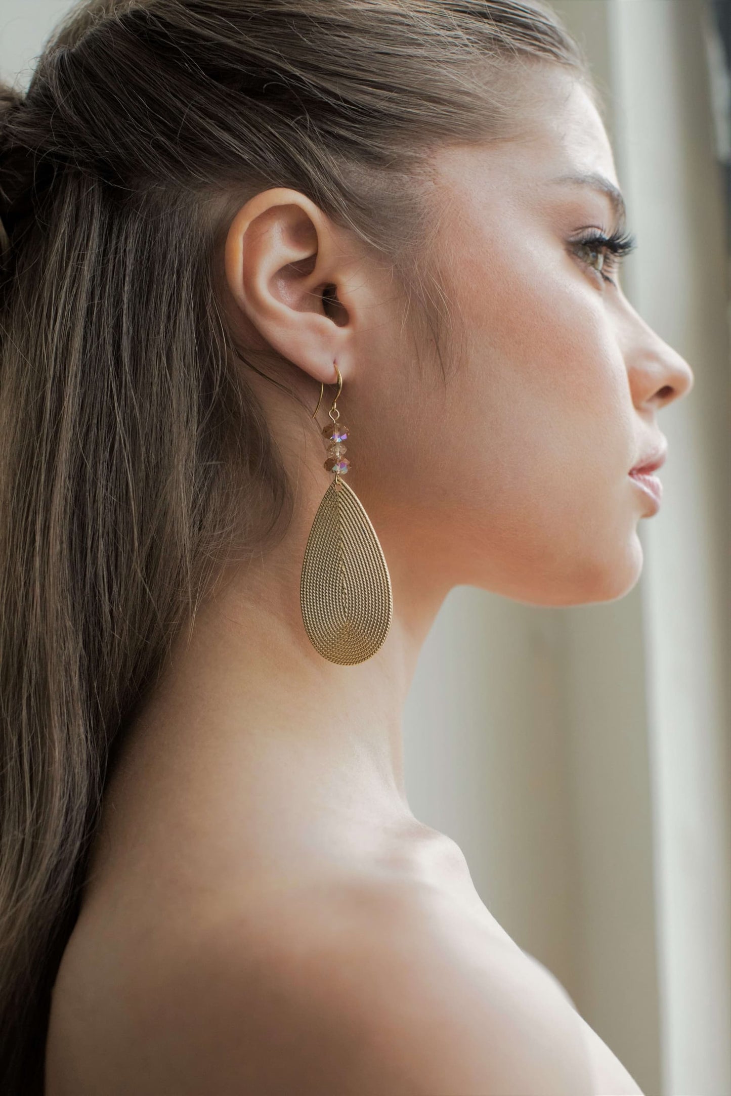 עגילי טיפה טרייבל גלאם Princess K Jewelry