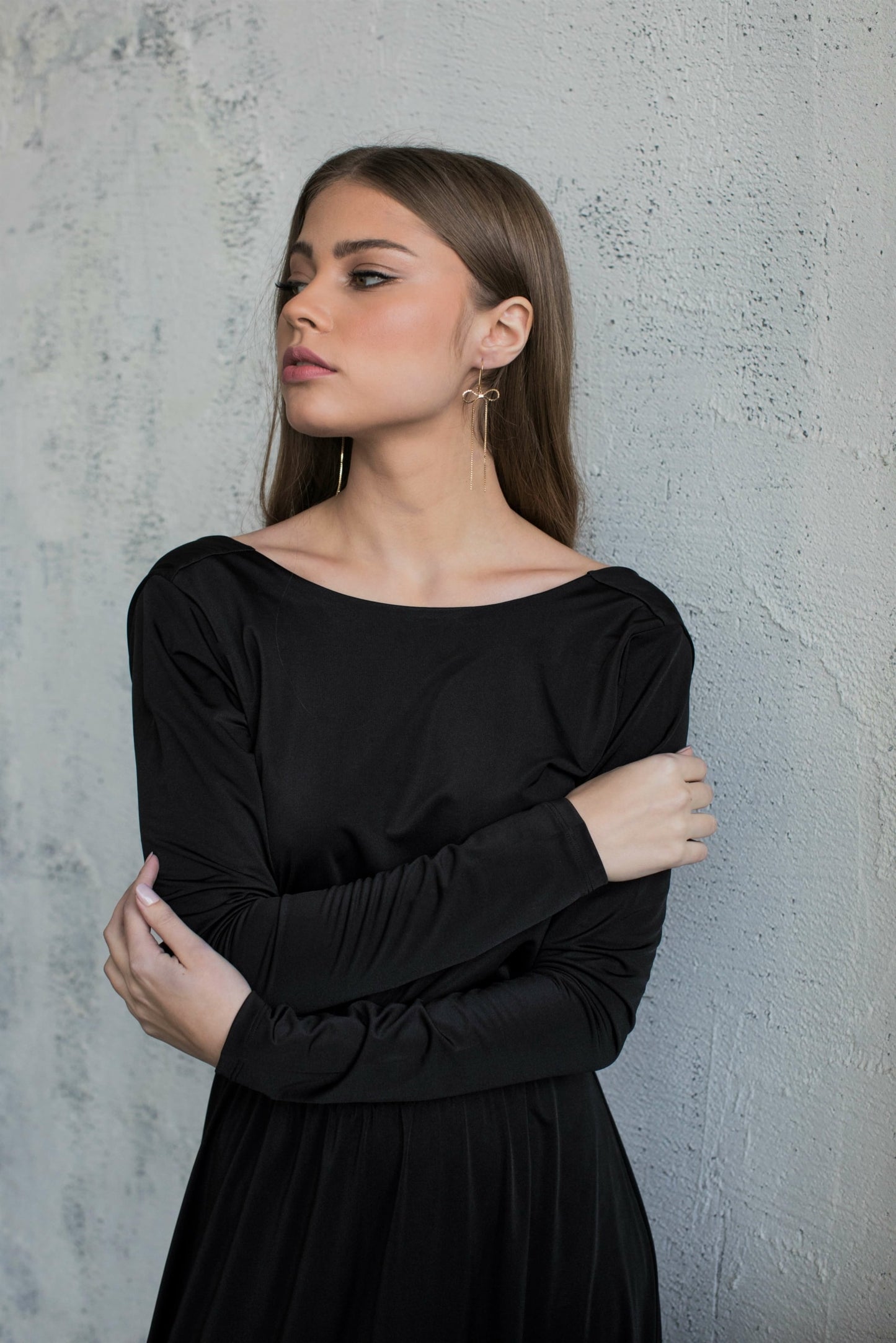 עגילי פפיון זהב סקרלט Princess K Jewelry