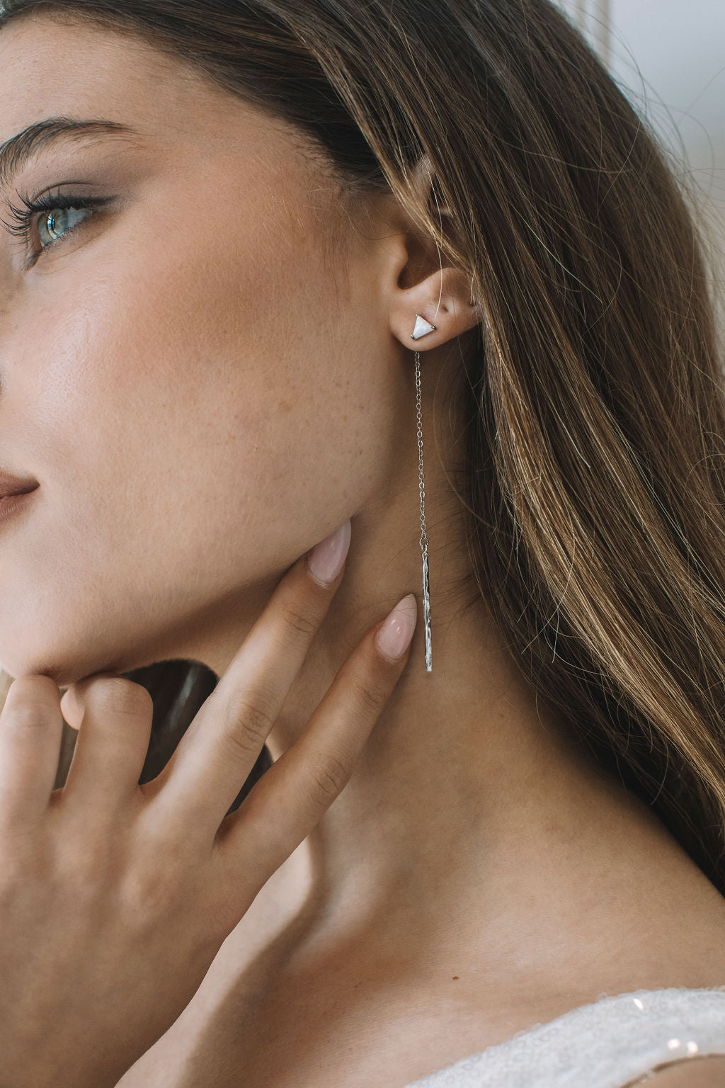 עגילי משולש כסף ברמודה Princess K Jewelry