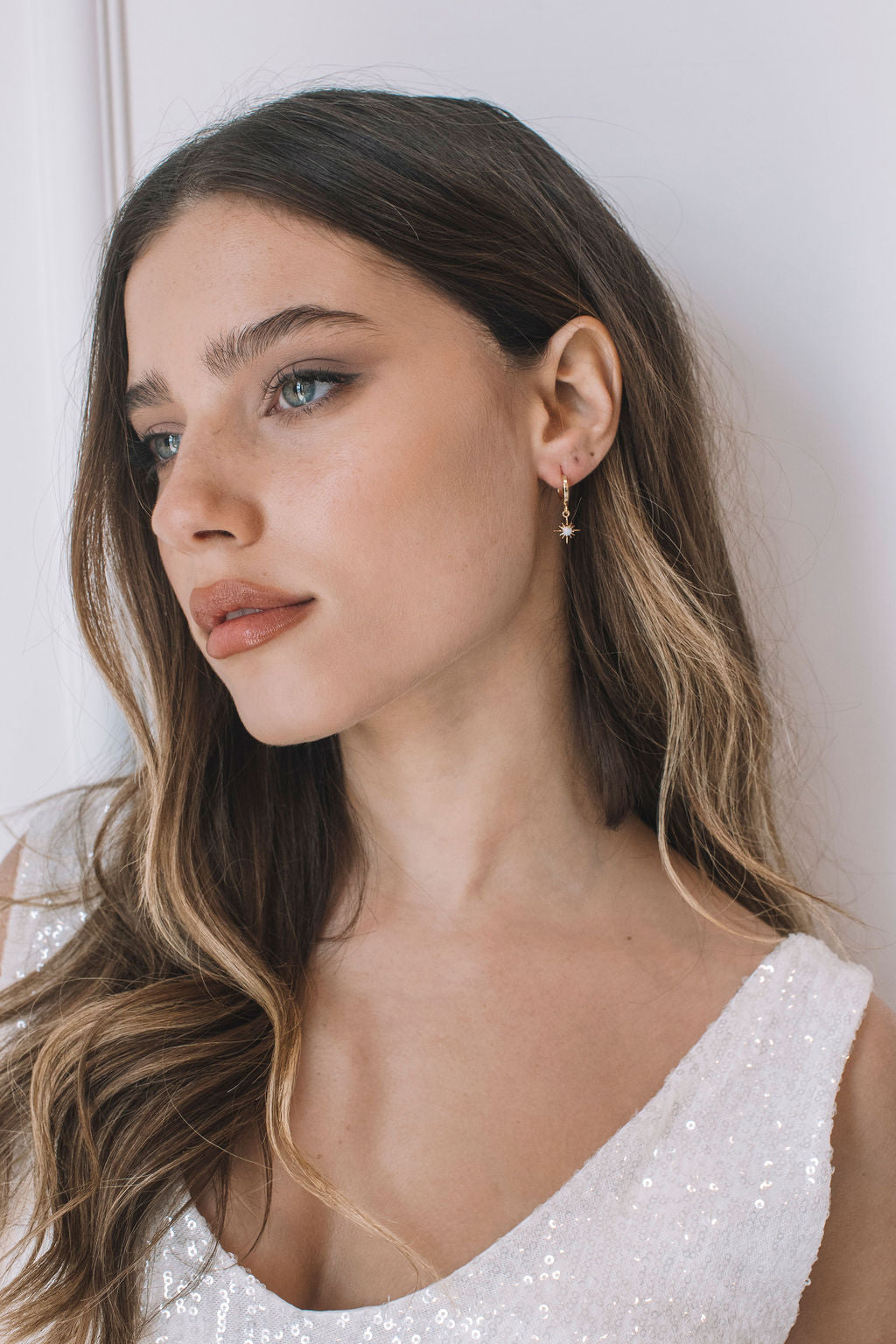 עגילי כוכב זהב מאיה Princess K Jewelry