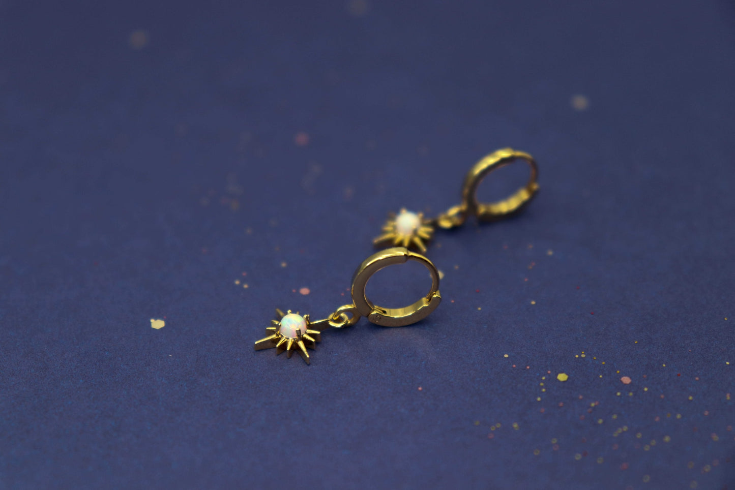 עגילי כוכב זהב מאיה Princess K Jewelry
