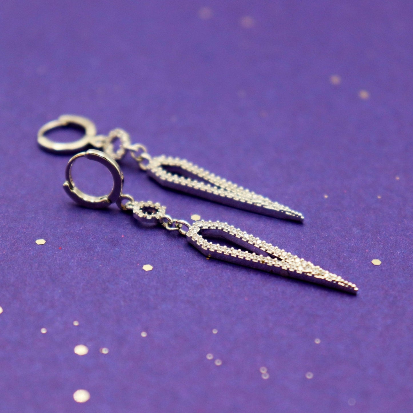 עגילי פגי כסף Princess K Jewelry
