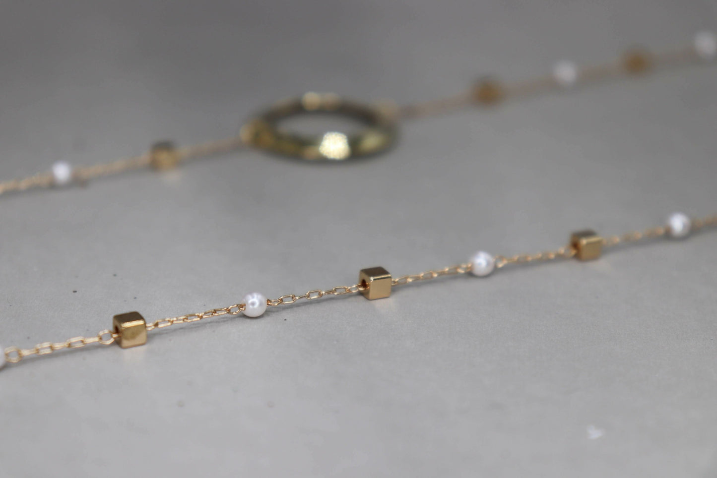 שרשרת זהב ארוכה ליידי פרל Princess K Jewelry