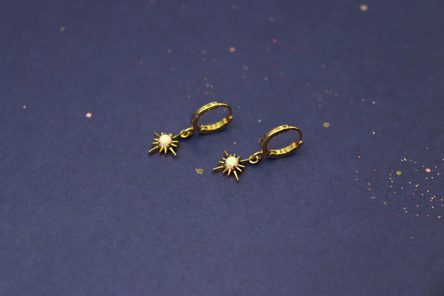 עגילי כוכב זהב מאיה Princess K Jewelry