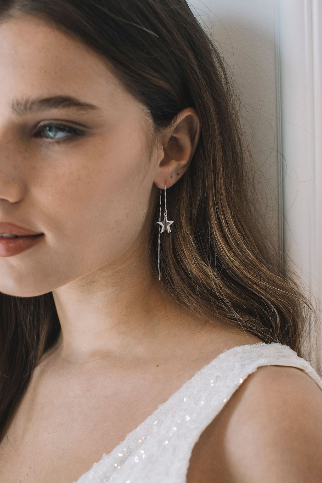 עגילי שרשרת כסף קרוליין Princess K Jewelry