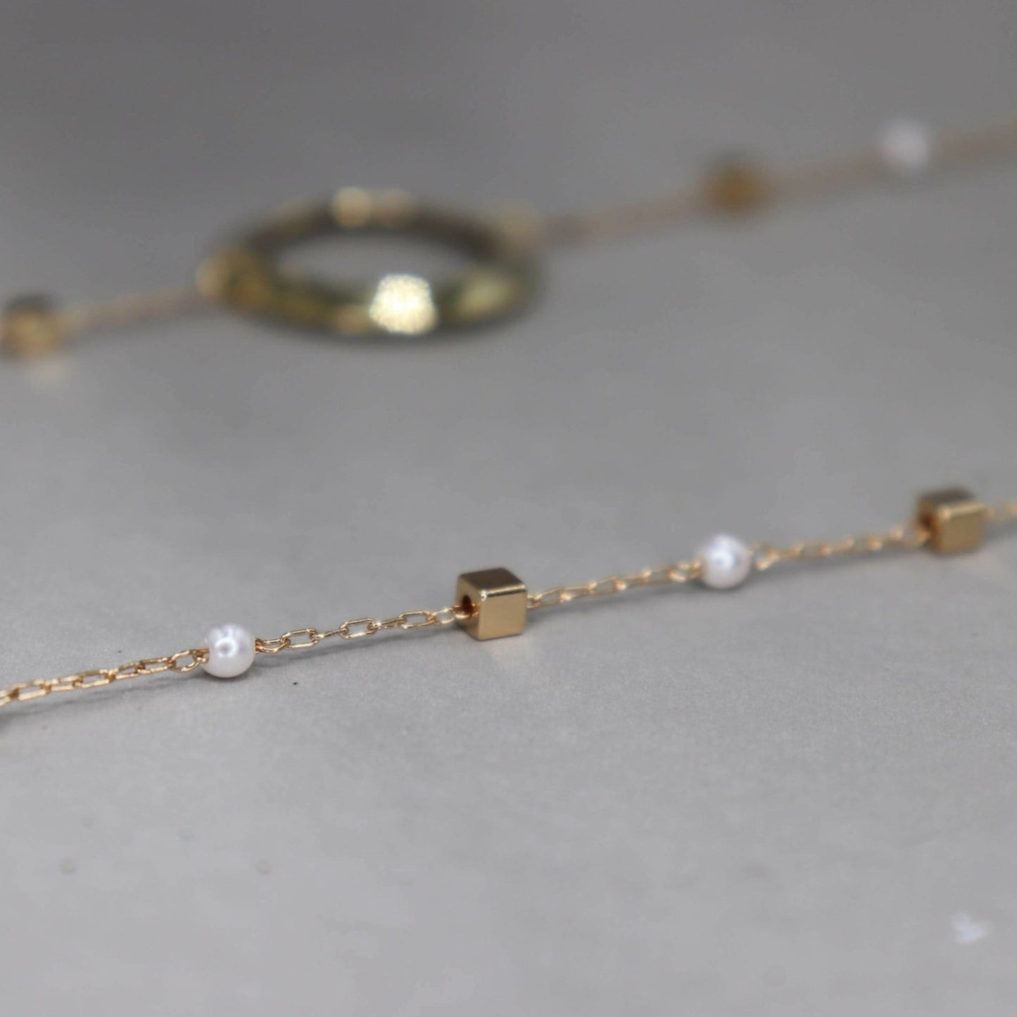 שרשרת זהב ארוכה ליידי פרל Princess K Jewelry