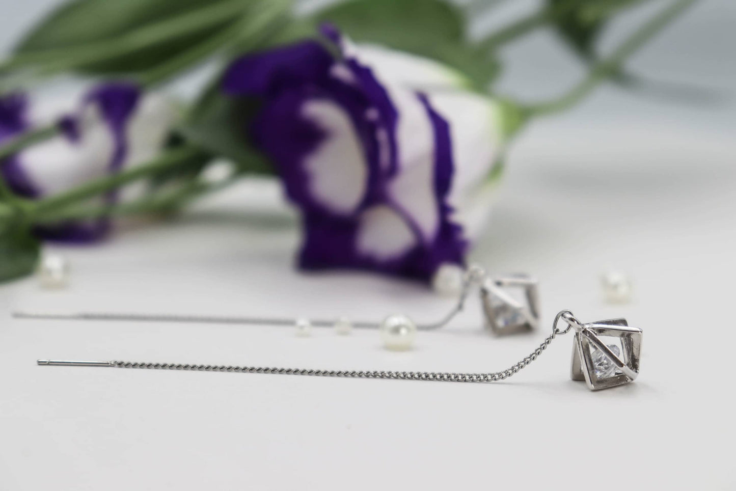 עגילי שרשרת כסף מרגו Princess K Jewelry