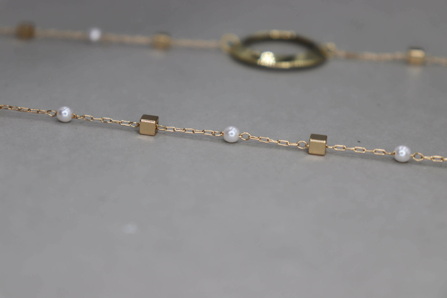 שרשרת זהב ארוכה ליידי פרל Princess K Jewelry