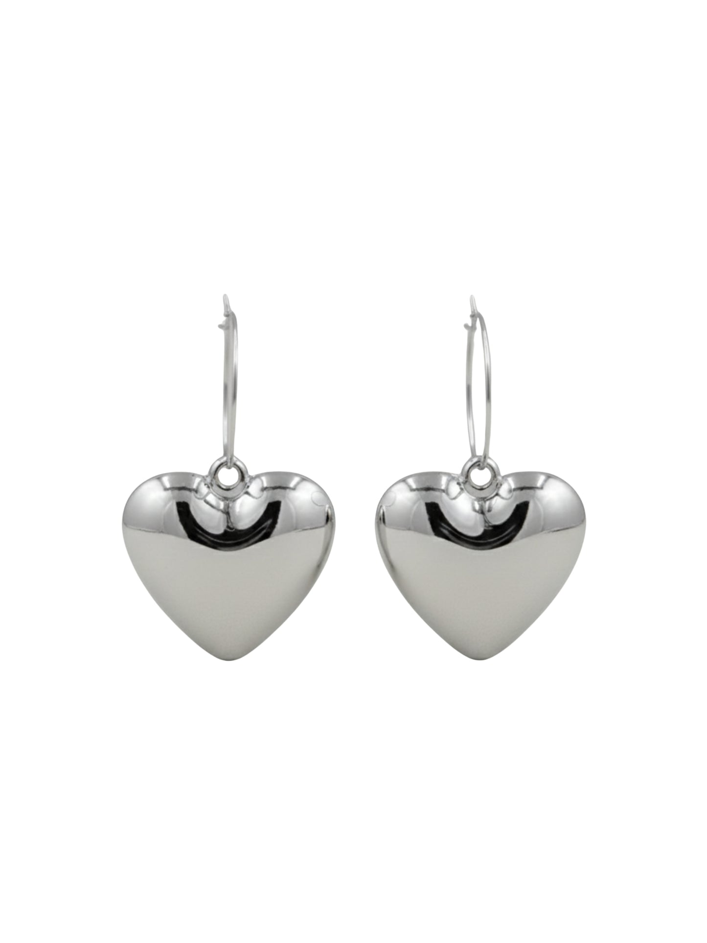 עגילי חישוק לב כסף אקסטרה לאב