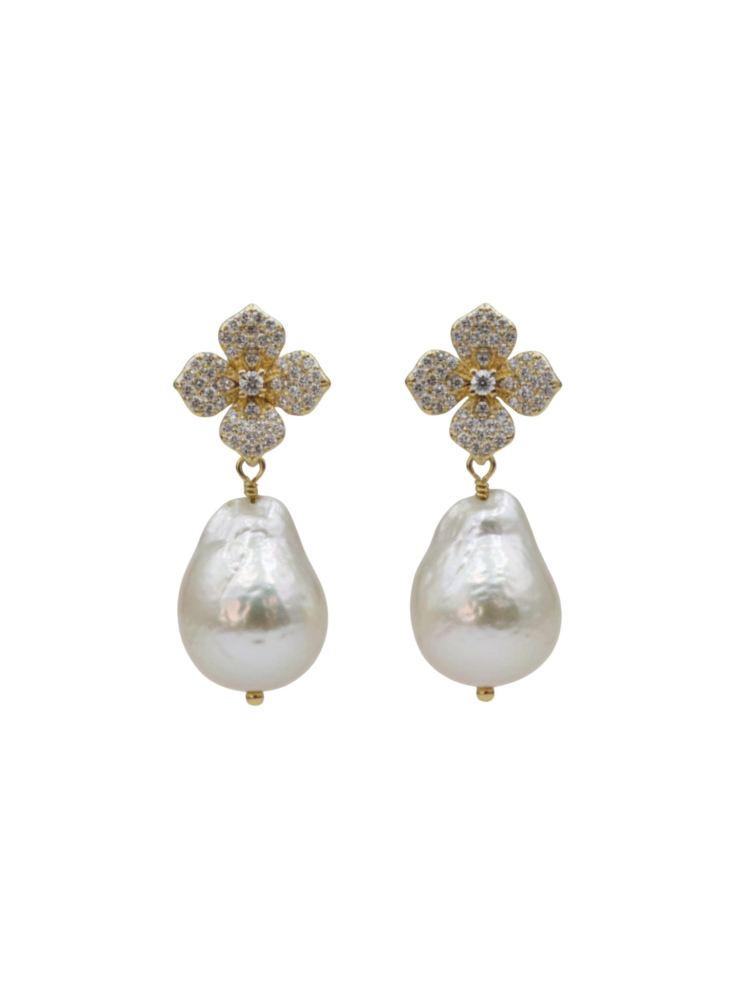 עגילי פרח ופנינה ליזי