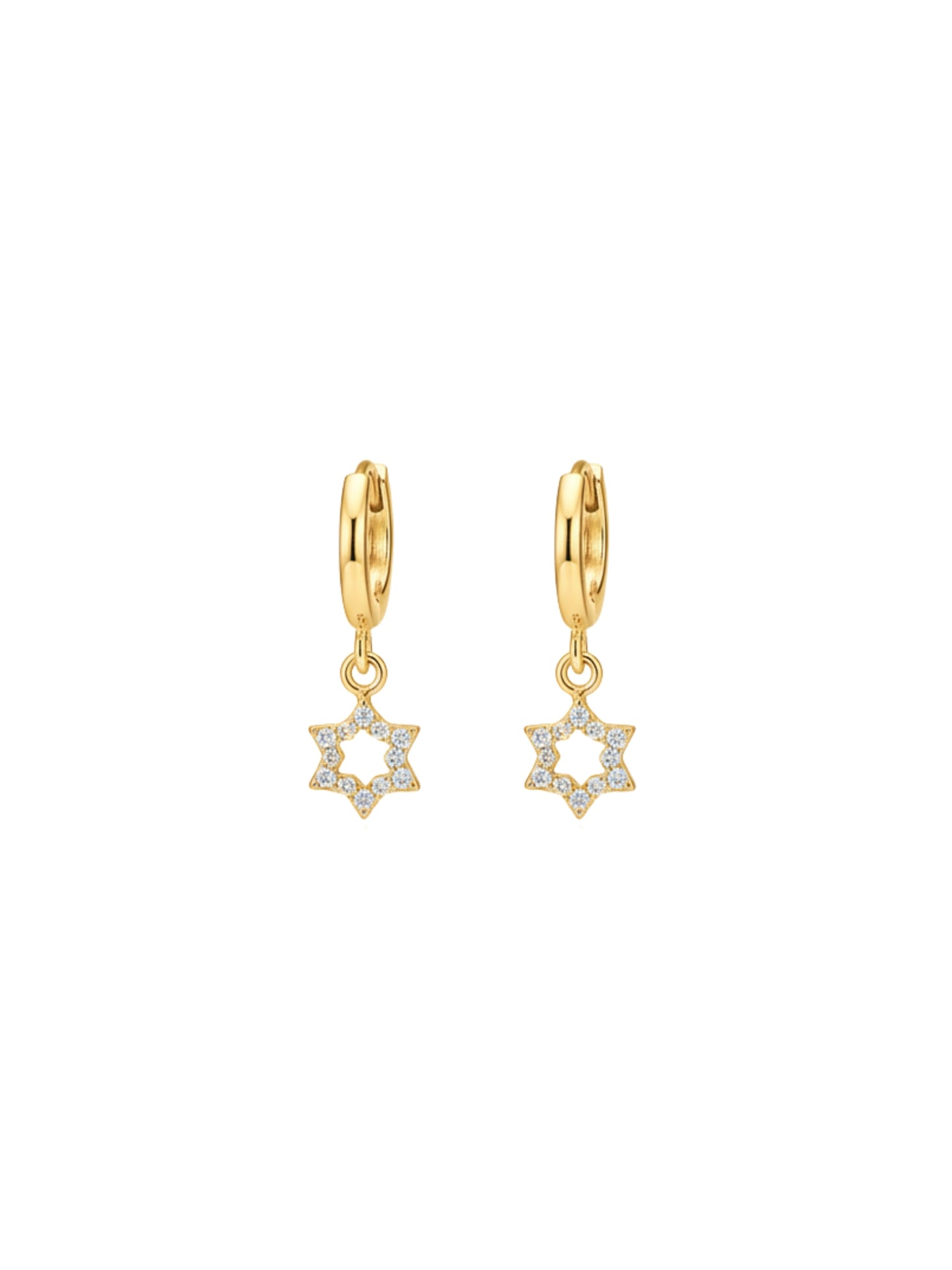 עגילי חישוק מגן דוד זהב פטריוט