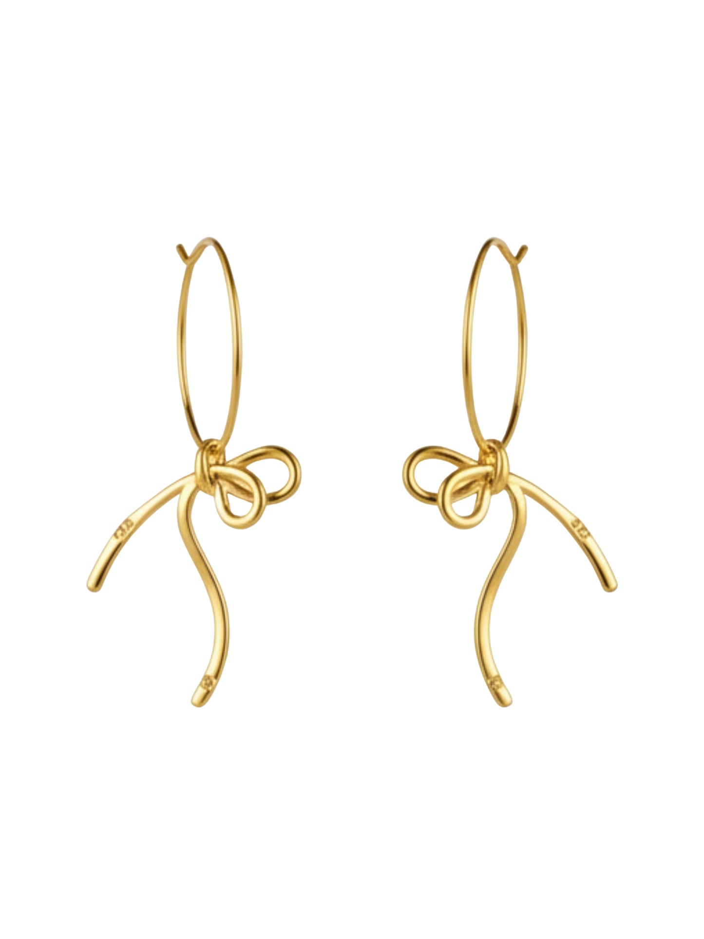 עגילי חישוק פפיון זהב בלרינה