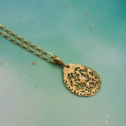שרשרת צדף זהב ונסה Princess K Jewelry