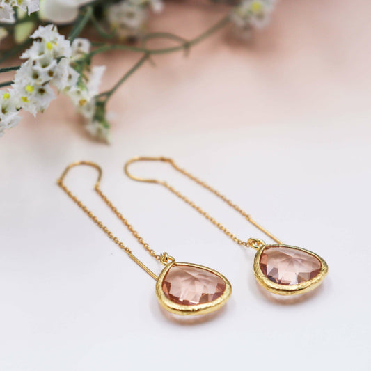 עגילי טיפה זהב בריטני Princess K Jewelry