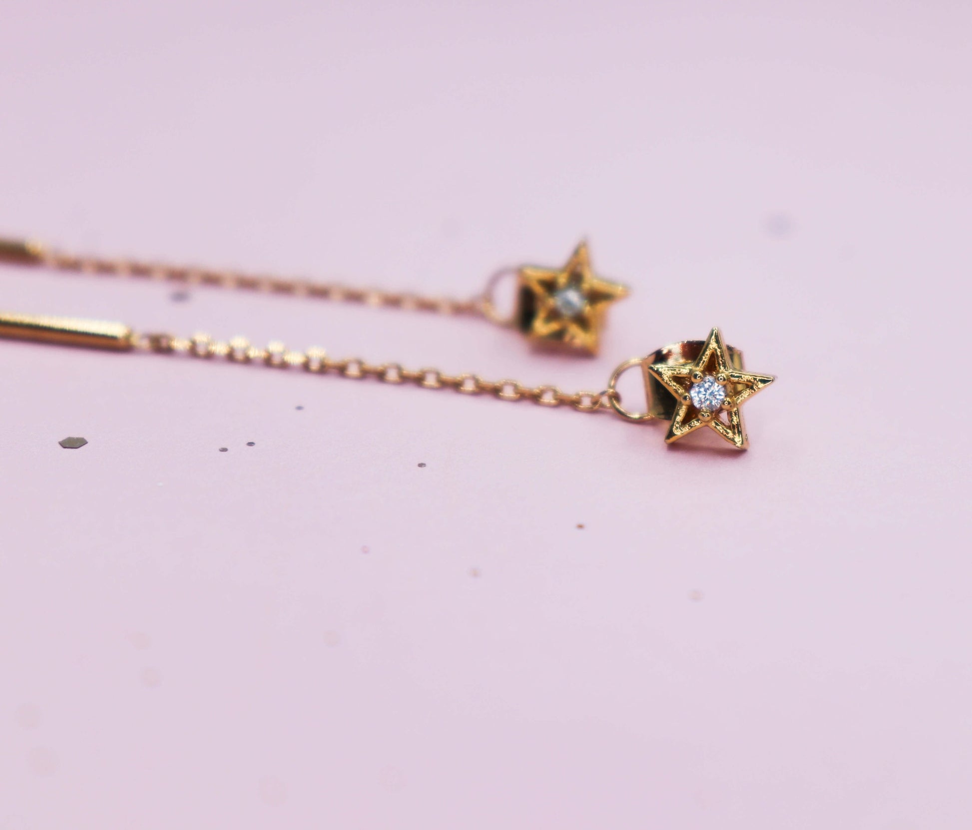 עגילי כוכב זהב פמלה Princess K Jewelry