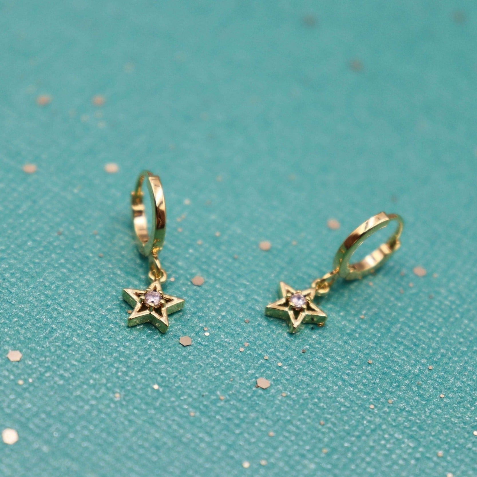 עגילי חישוק כוכב באפי Princess K Jewelry