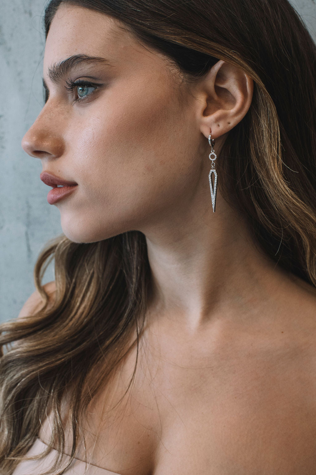 עגילי פגי כסף Princess K Jewelry