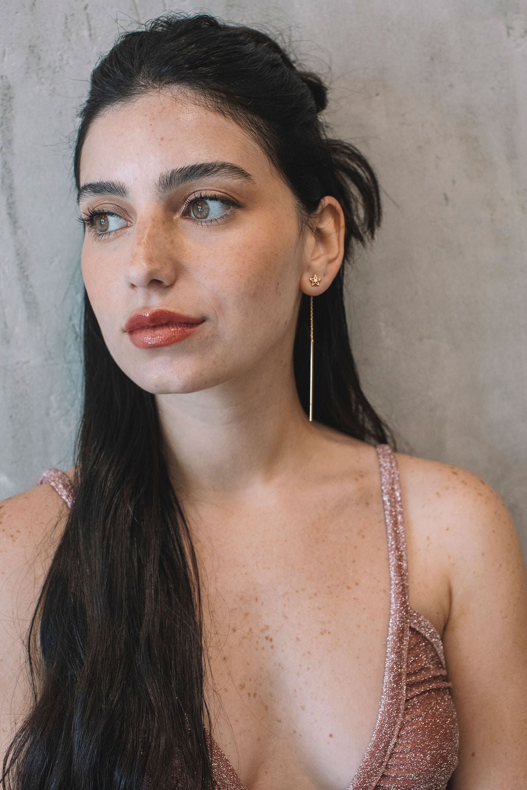 עגילי כוכב זהב פמלה Princess K Jewelry