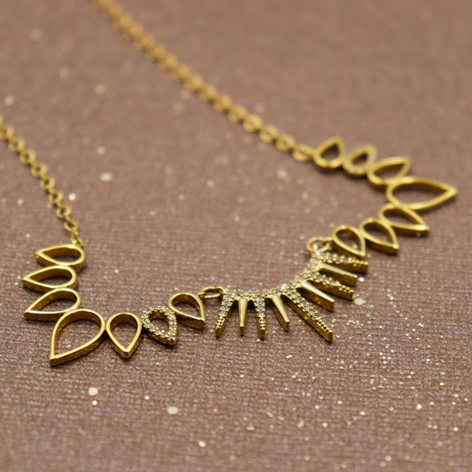 שרשרת עלים אורורה זהב Princess K Jewelry