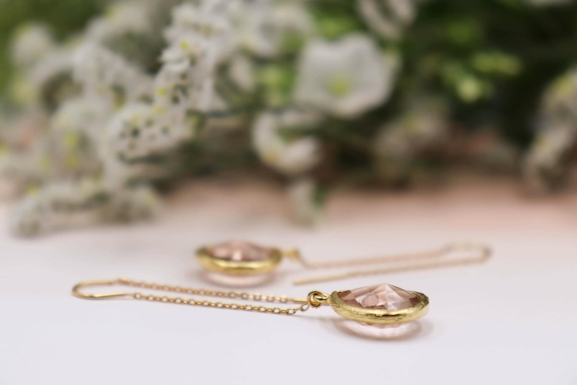 עגילי טיפה זהב בריטני Princess K Jewelry