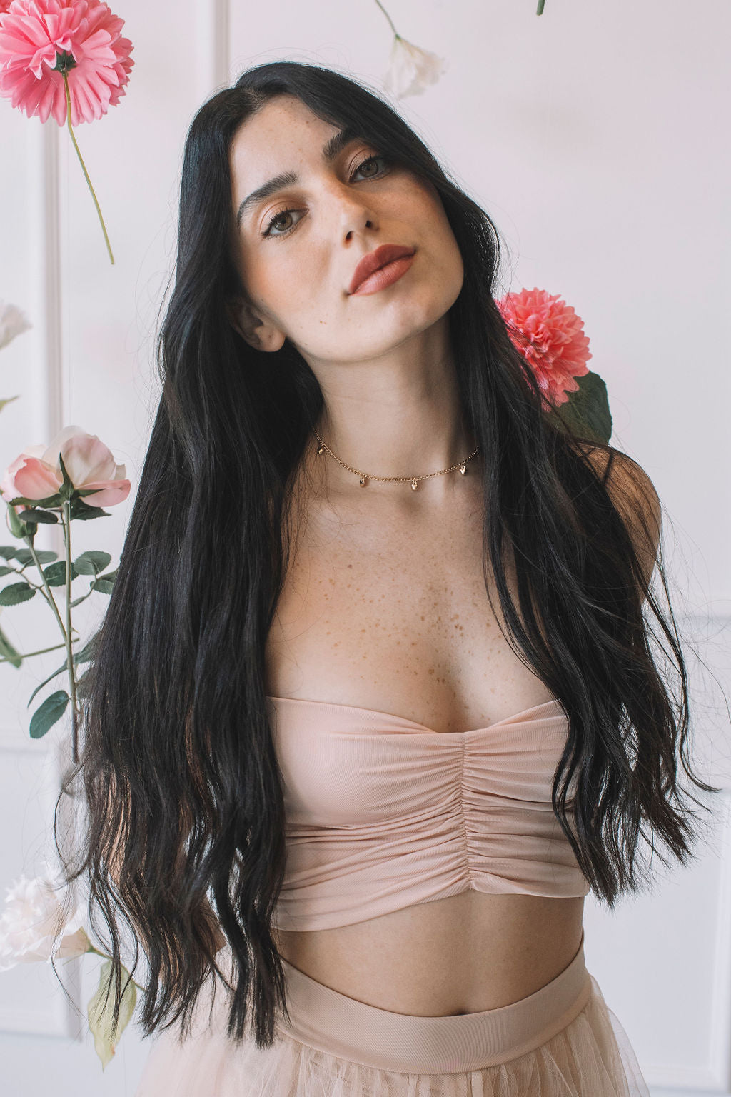 שרשרת צ'וקר לבבות זהב סנדי Princess K Jewelry