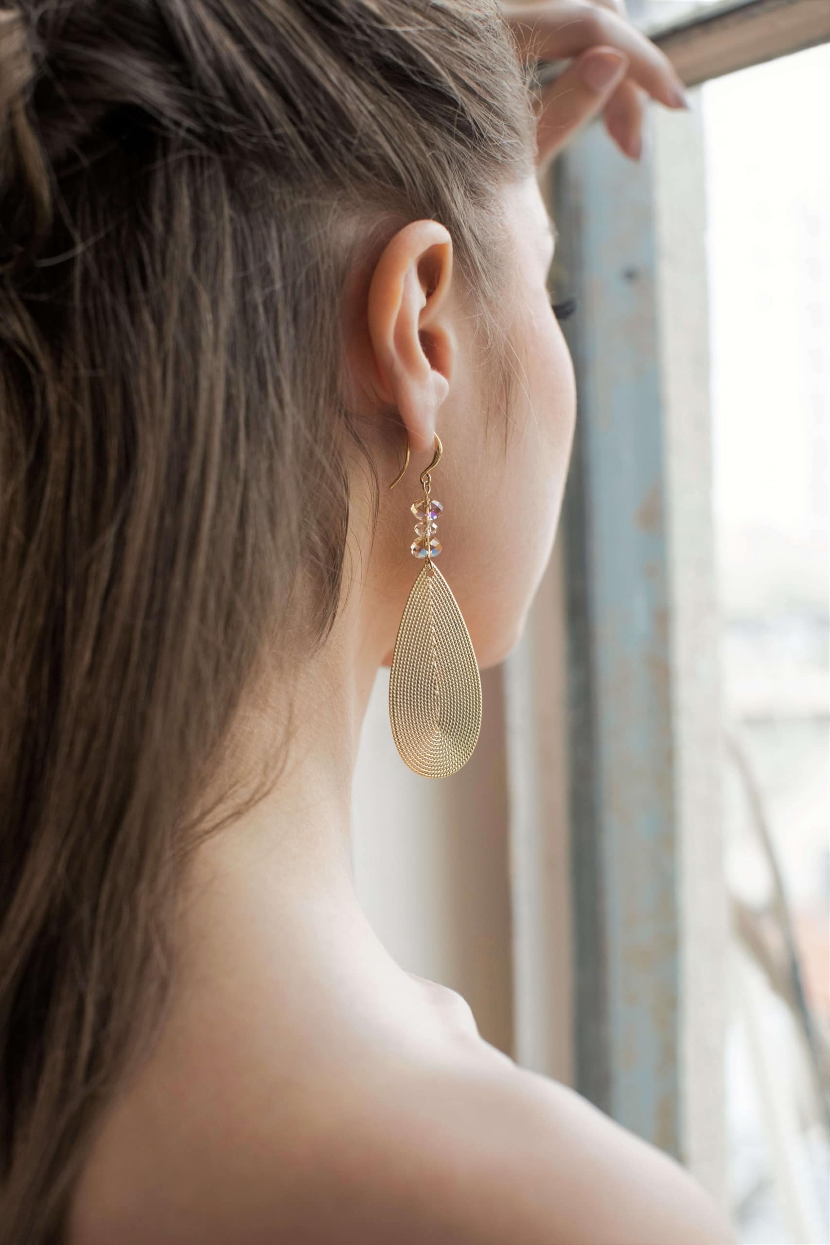 עגילי טיפה טרייבל גלאם Princess K Jewelry