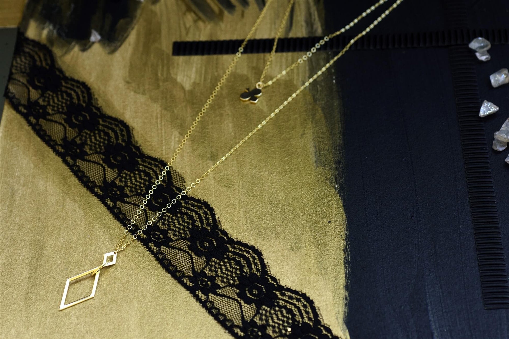 שרשרת זהב קלאב דיימונד Princess K Jewelry