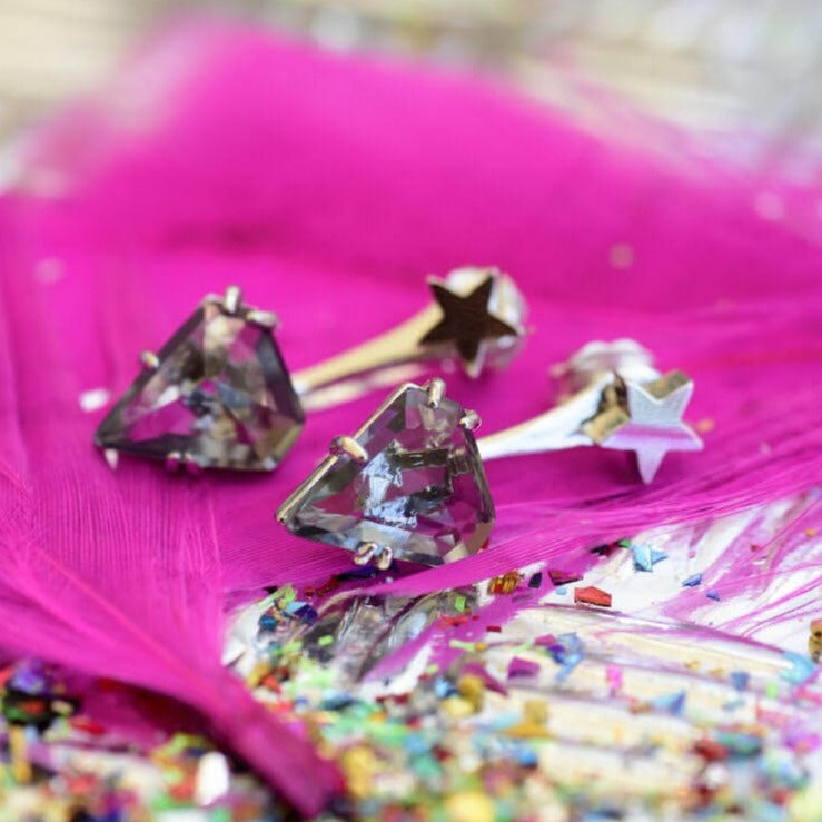 עגילי כוכב דו צדדיים הוליווד פרינסס Princess K Jewelry