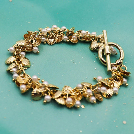 צמיד צדפים זהב מרינה Princess K Jewelry