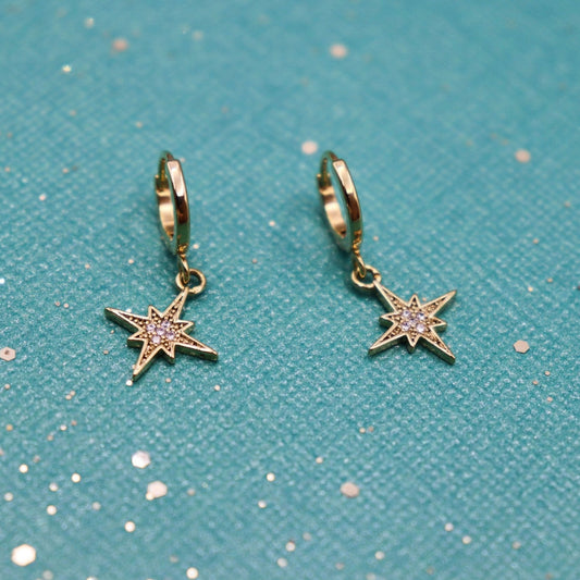 עגילי חישוק כוכב סרינה Princess K Jewelry