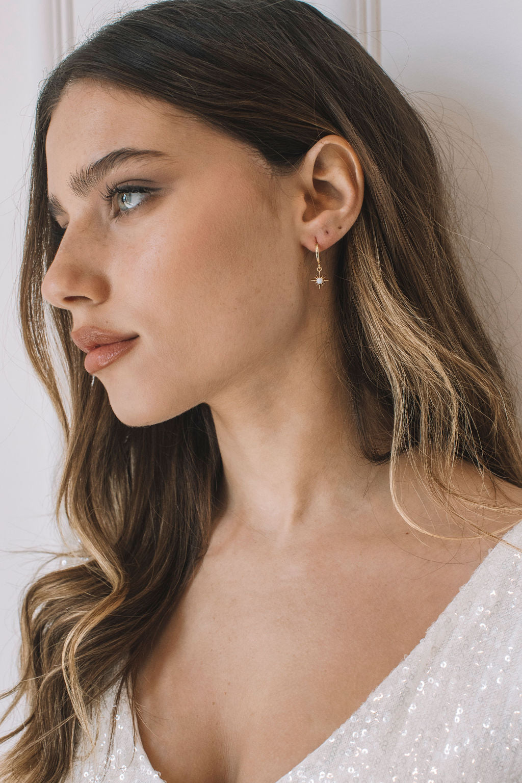 עגילי כוכב זהב מאיה Princess K Jewelry