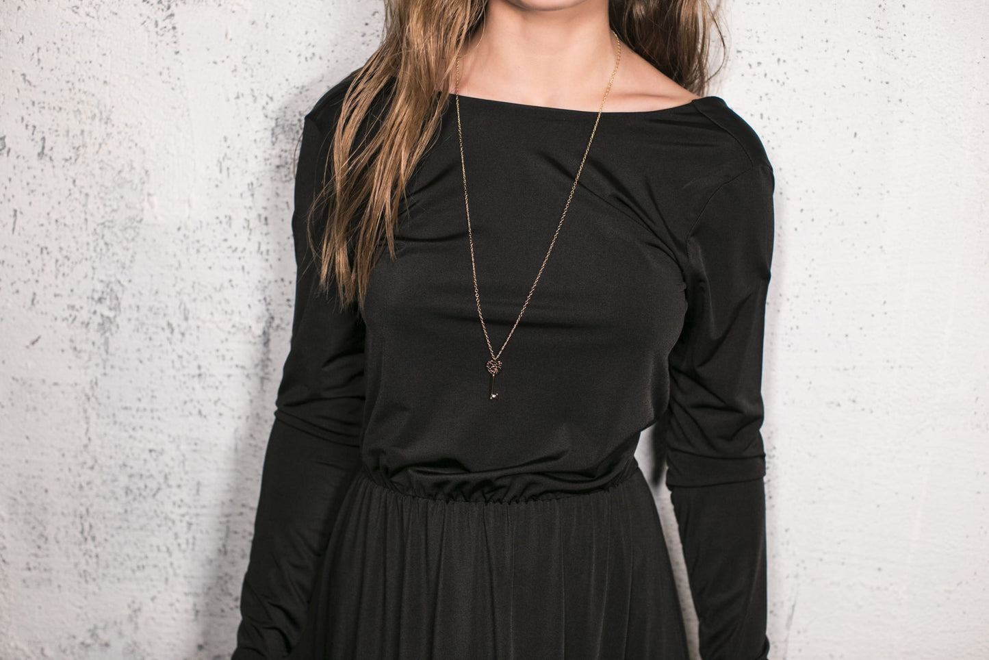 שרשרת מפתח לב זהב קווין Princess K Jewelry