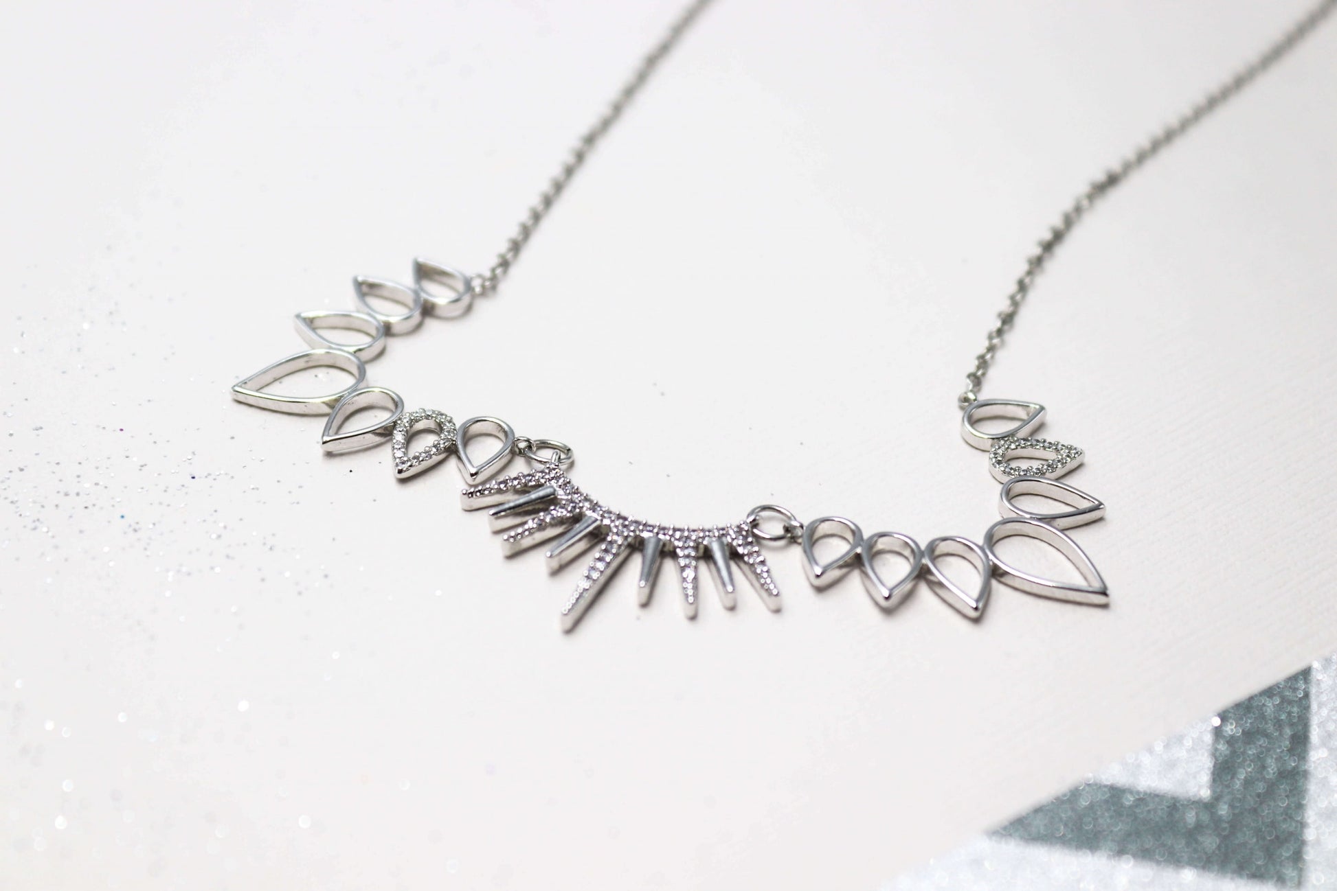 שרשרת עלים אורורה כסף Princess K Jewelry