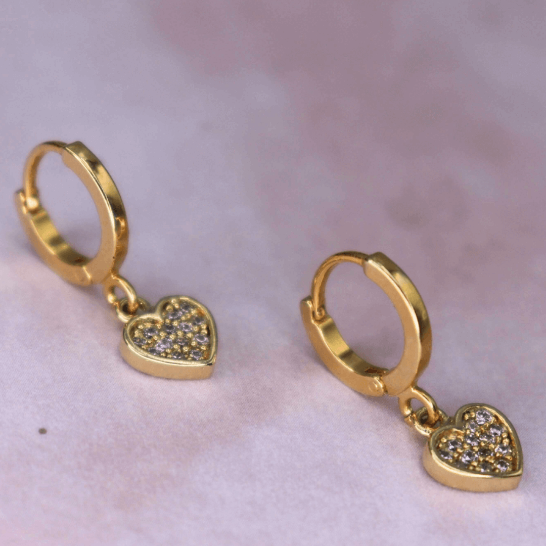 עגילי חישוק לב שר Princess K Jewelry