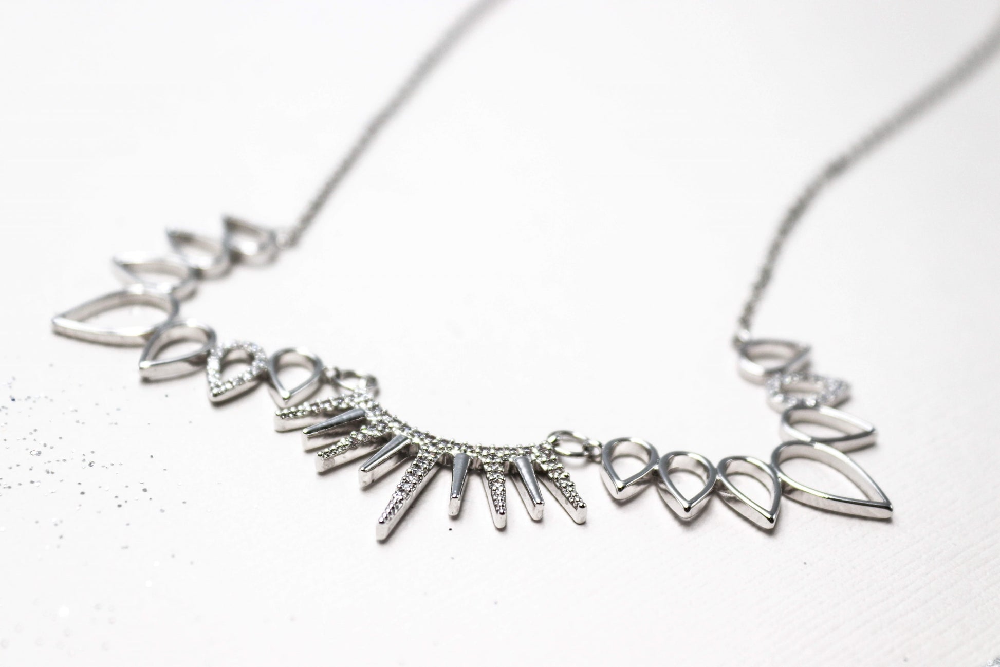 שרשרת עלים אורורה כסף Princess K Jewelry