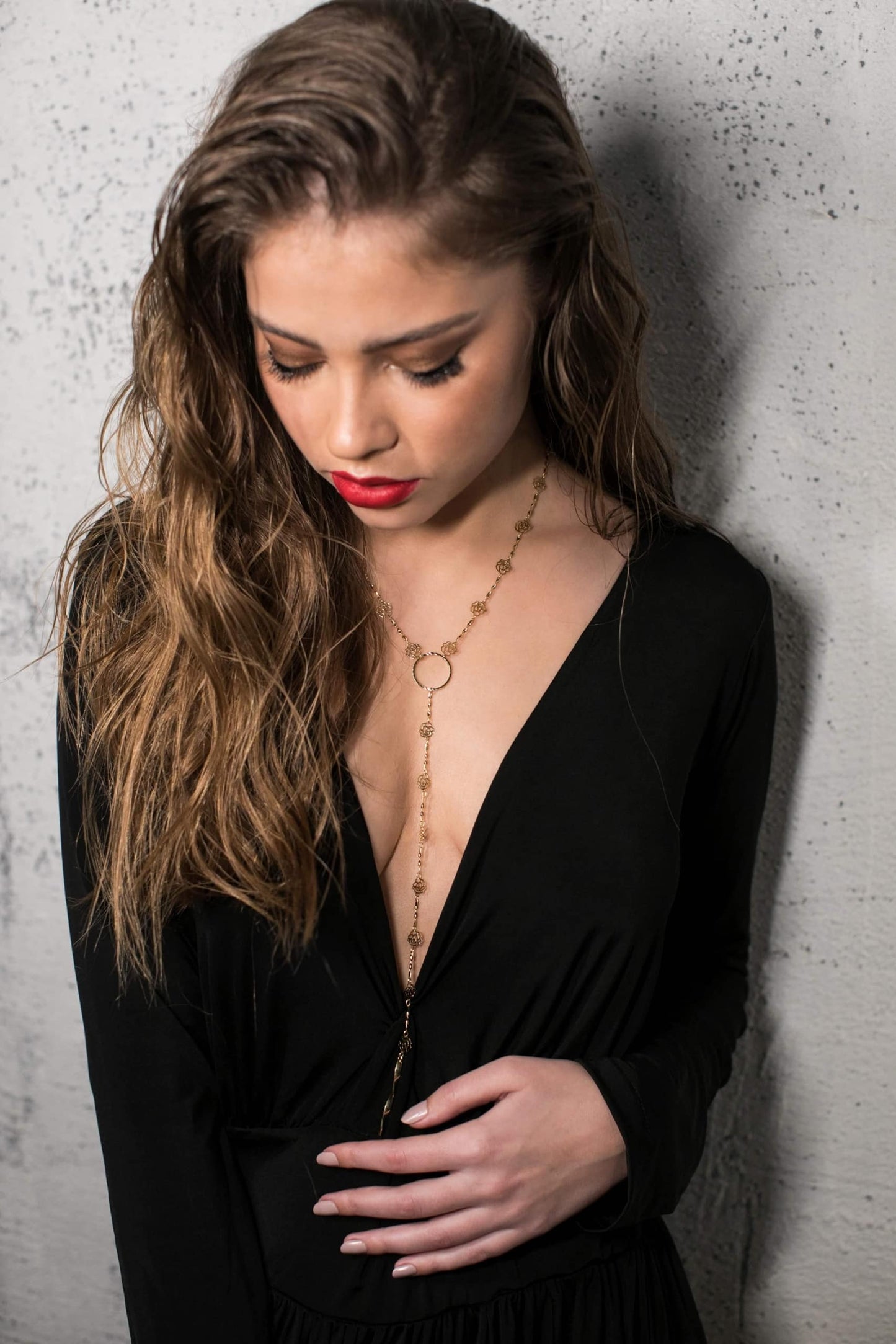 שרשרת פרחים זהב בל Princess K Jewelry