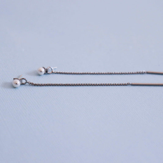 עגילי פנינה כסף בלייק Princess K Jewelry