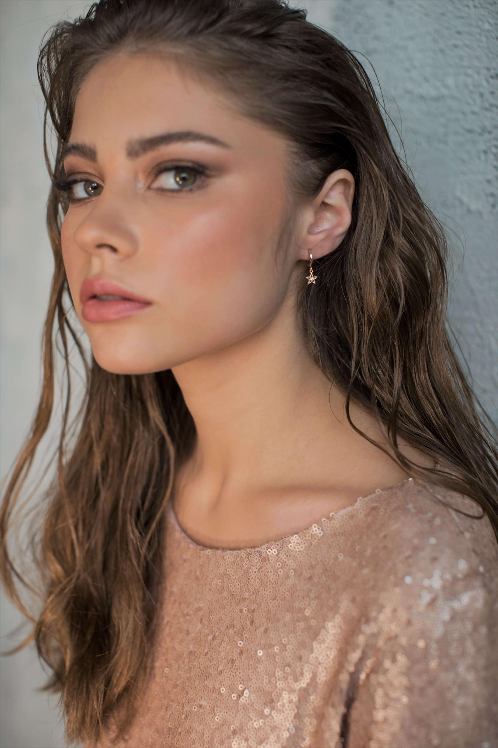 עגילי חישוק כוכב באפי Princess K Jewelry